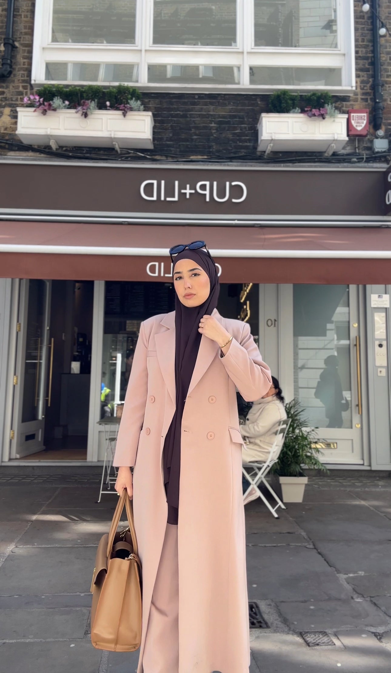 Melek 2 pcs Blazer Abaya Set | Abaya suit UK | Sand