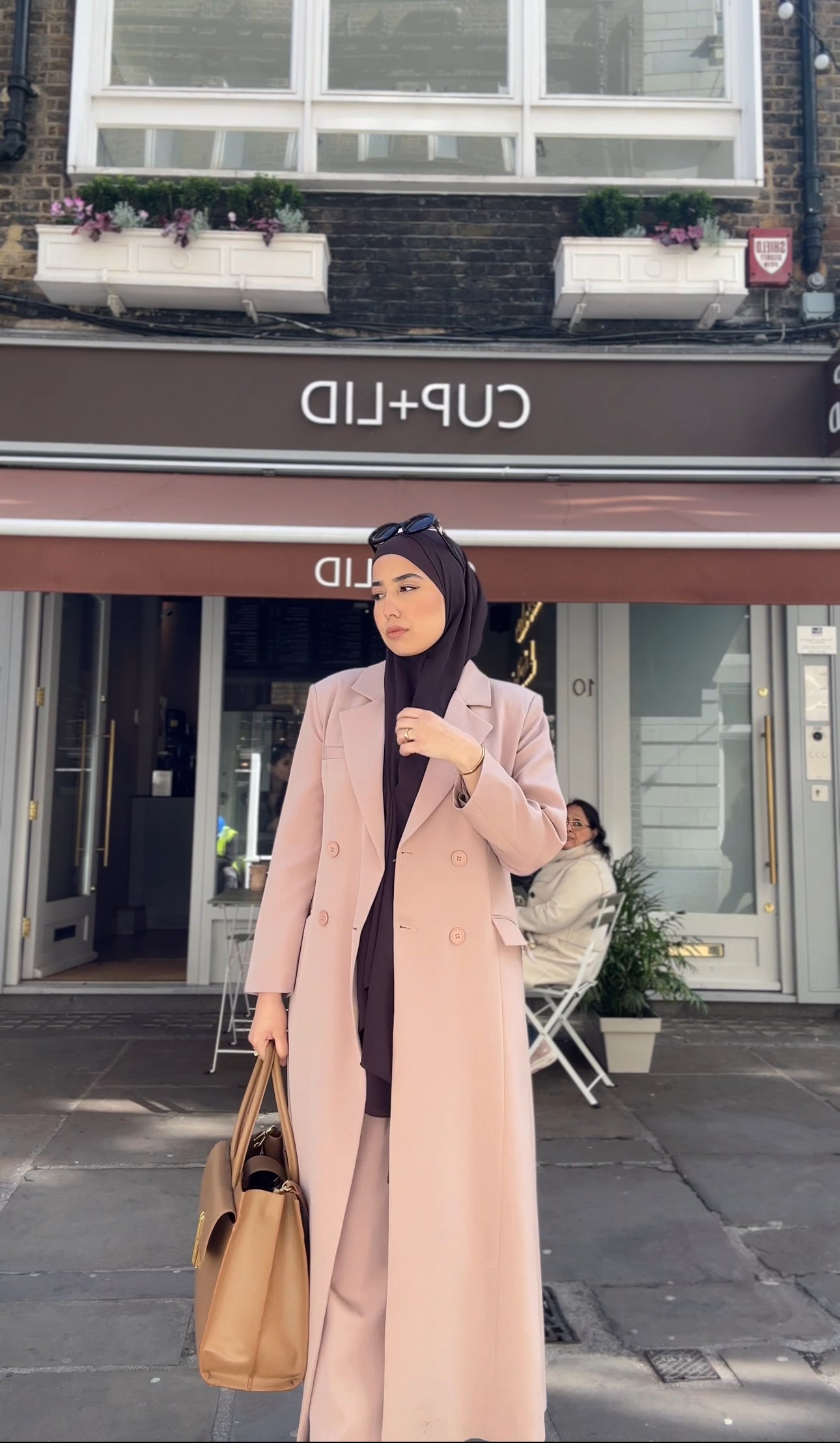 Melek 2 pcs Blazer Abaya Set | Abaya suit UK | Sand