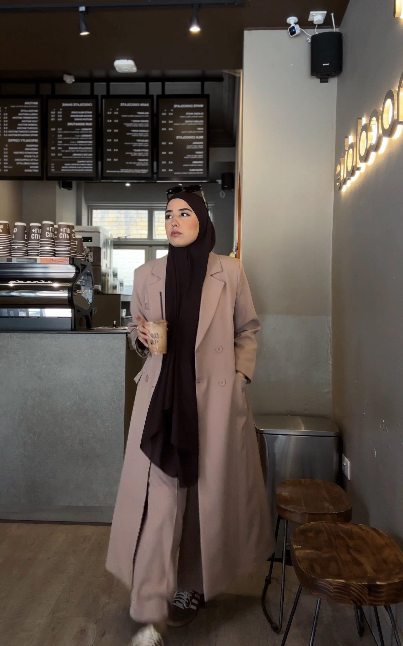 Melek 2 pcs Blazer Abaya Set | Abaya suit UK | Sand
