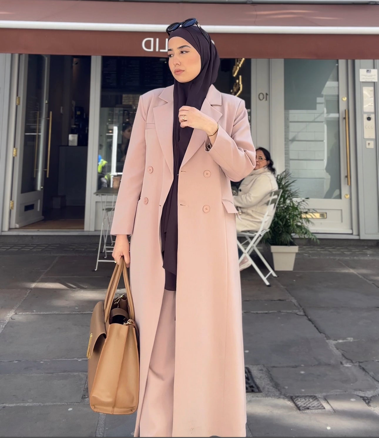 Melek 2 pcs Blazer Abaya Set | Abaya suit UK | Sand