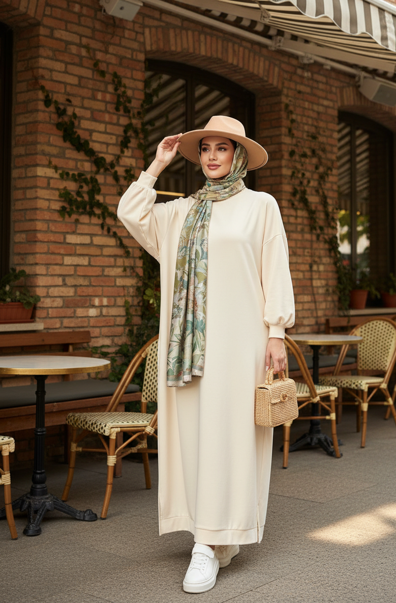 Essential Cotton Dress Hijab | Cream