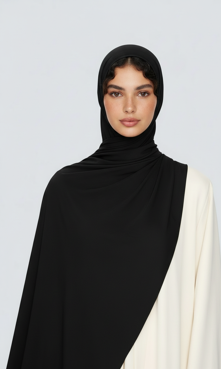 Liquid Jersey Scarf | Dutch Hijab | Black
