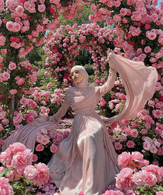 Serene Pleated Modest Occasion-wear Dress | ChestnutBrown