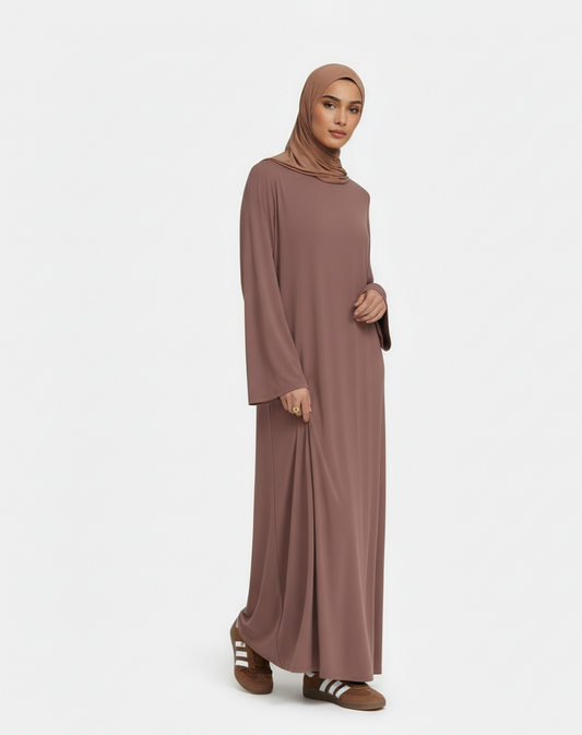 Essential Basic Dress Hijab | BURNT BROWN