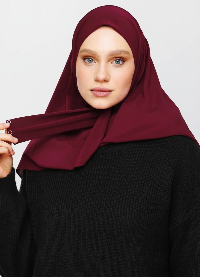 PRACTICAL JERSEY HIJAB | 5 SECONDS HIJAB | CHERRY