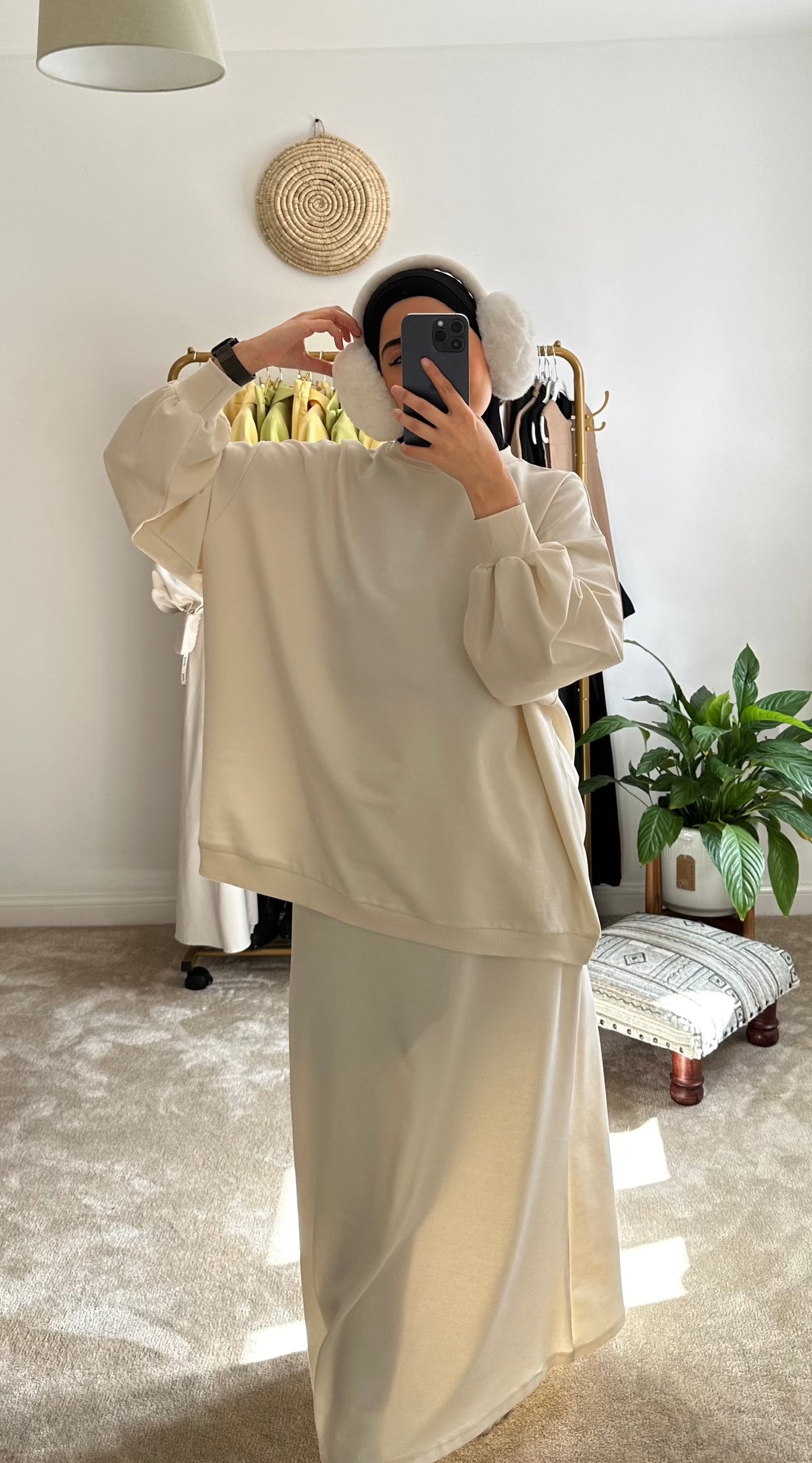 HAZAL COTTON SKIRT SET CO-ORD | CREAM