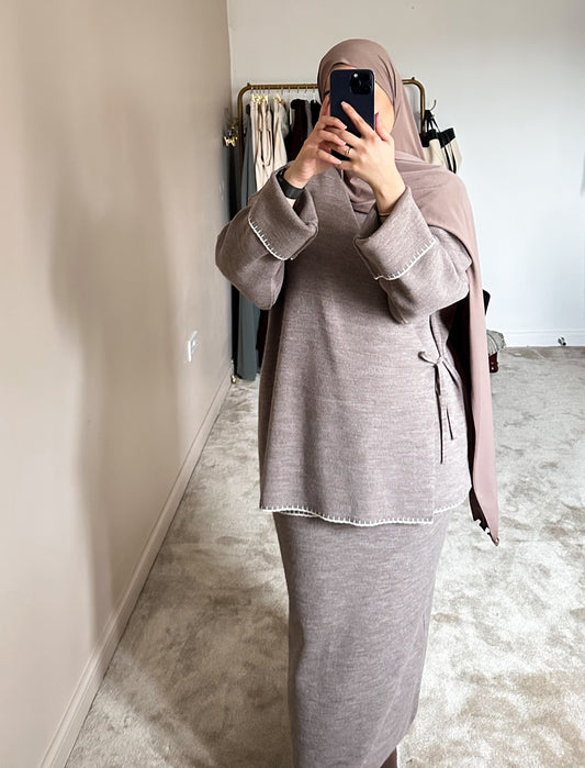 Lara Kimono skirt set | Knit skirt set kimono style | Hojicha