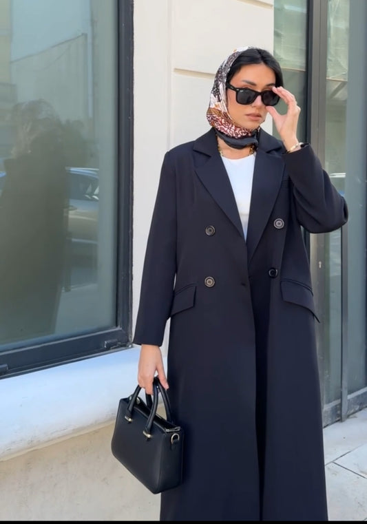 Melek 2 pcs Blazer Abaya Set | Abaya suit UK | Black