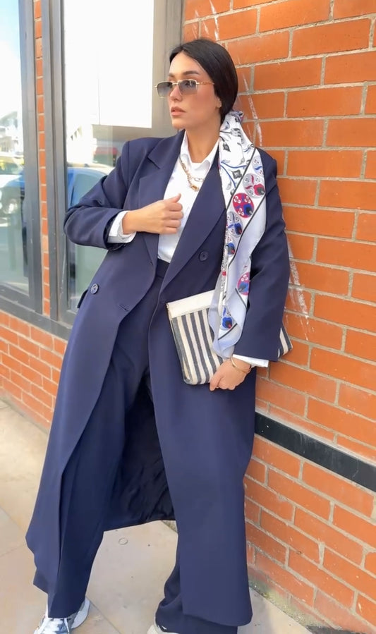 2 Piece Blazer Abaya Set | Abaya suit UK | Bleu Marine