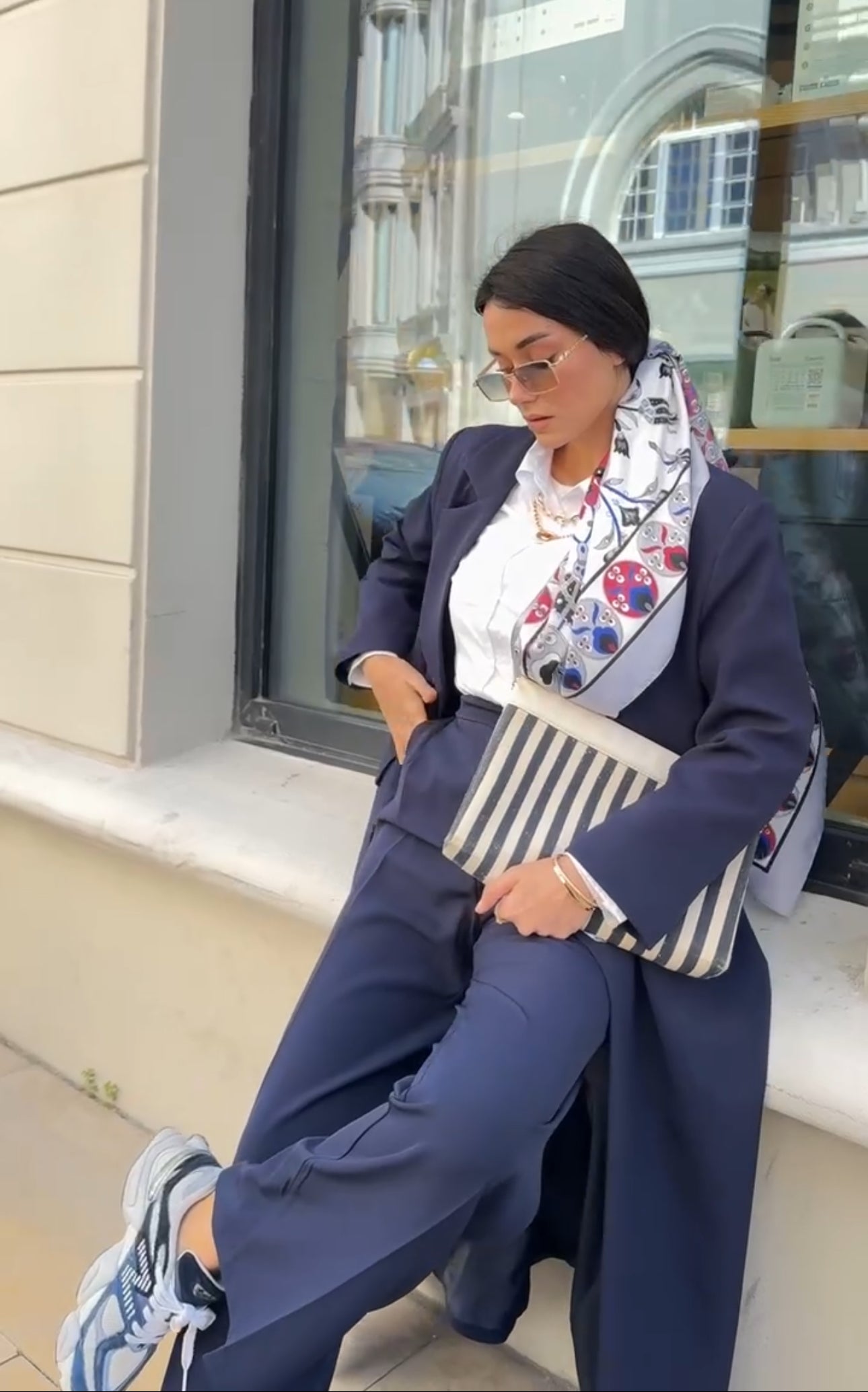 2 Piece Blazer Abaya Set | Abaya suit UK | Bleu Marine