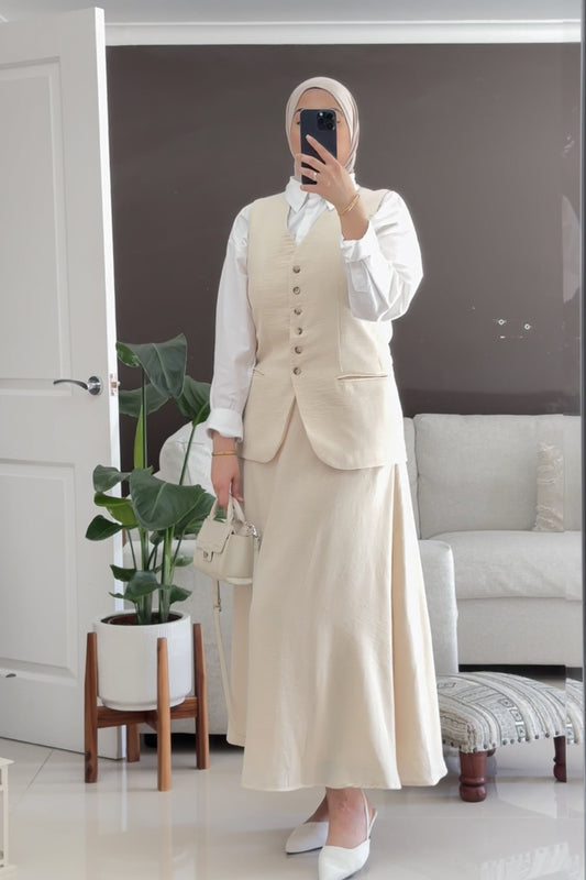 WAISTCOAT SKIRT SUIT CO-ORD SET | SAHRA