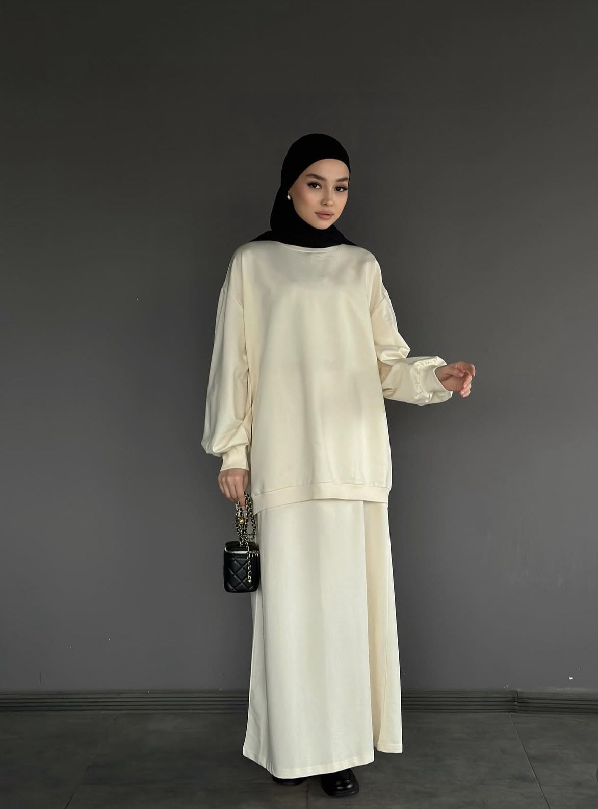 HAZAL COTTON SKIRT SET CO-ORD | CREAM