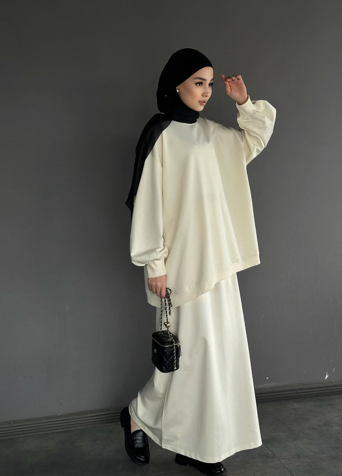 HAZAL COTTON SKIRT SET CO-ORD | CREAM