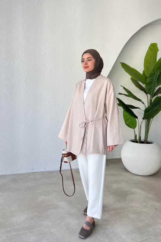 ARYA KIMONO WRAP TOP | ECRU