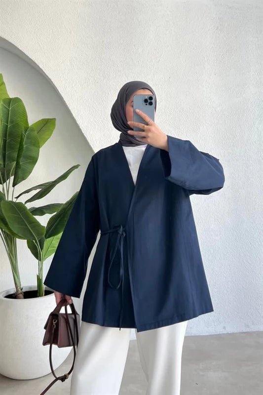 ARYA KIMONO WRAP TOP | Navy Blue
