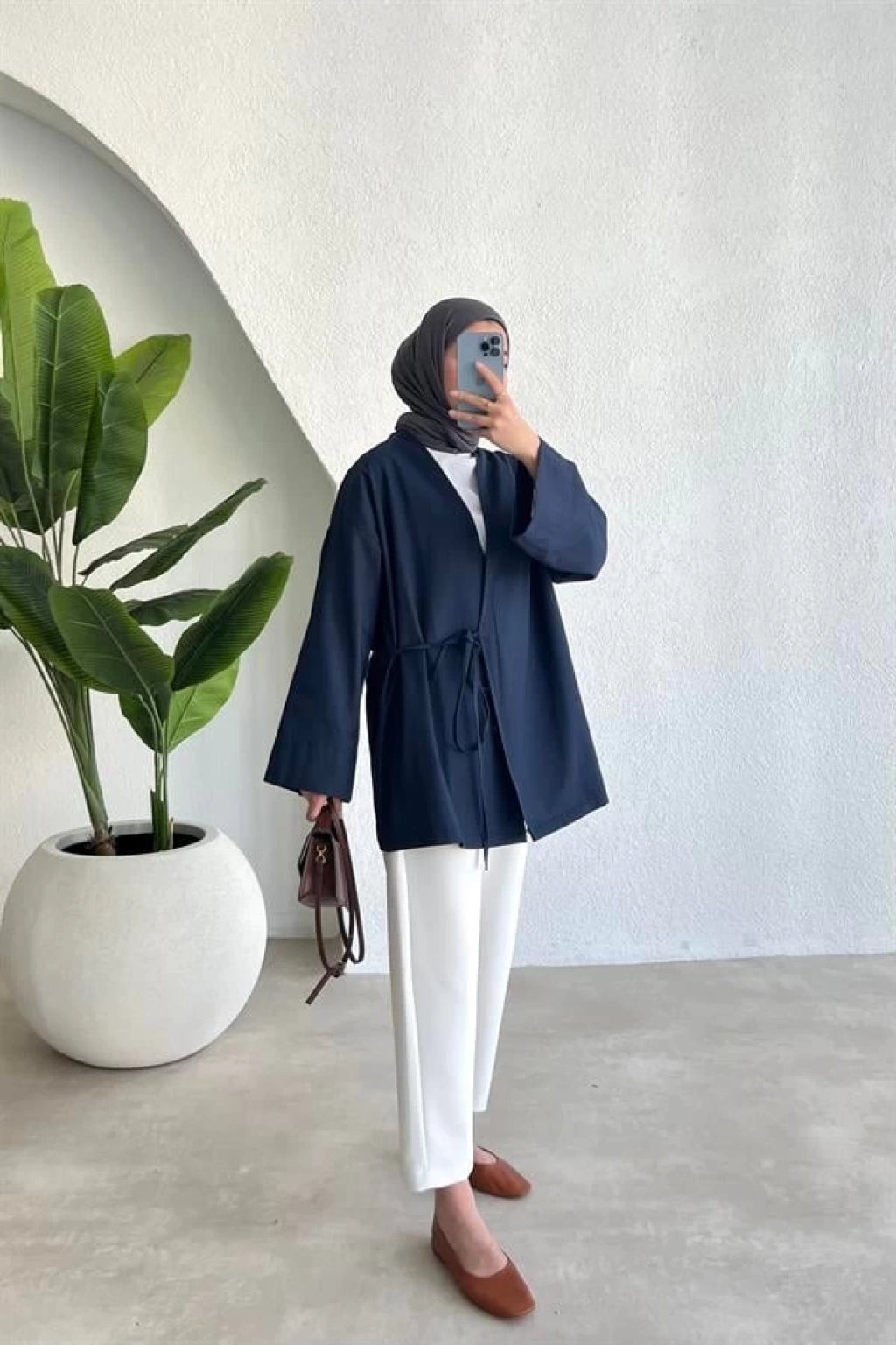 ARYA KIMONO WRAP TOP | Navy Blue