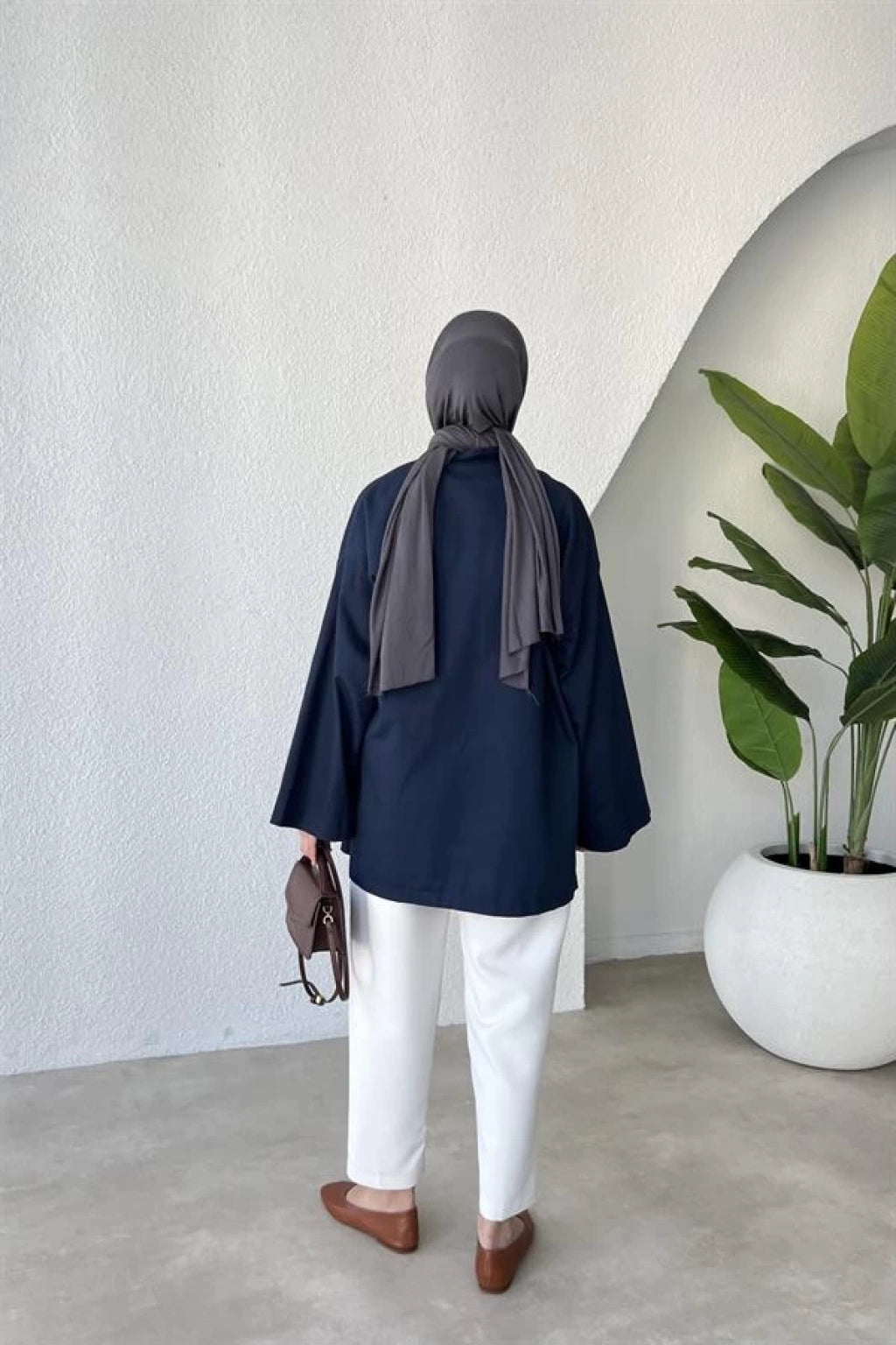 ARYA KIMONO WRAP TOP | Navy Blue