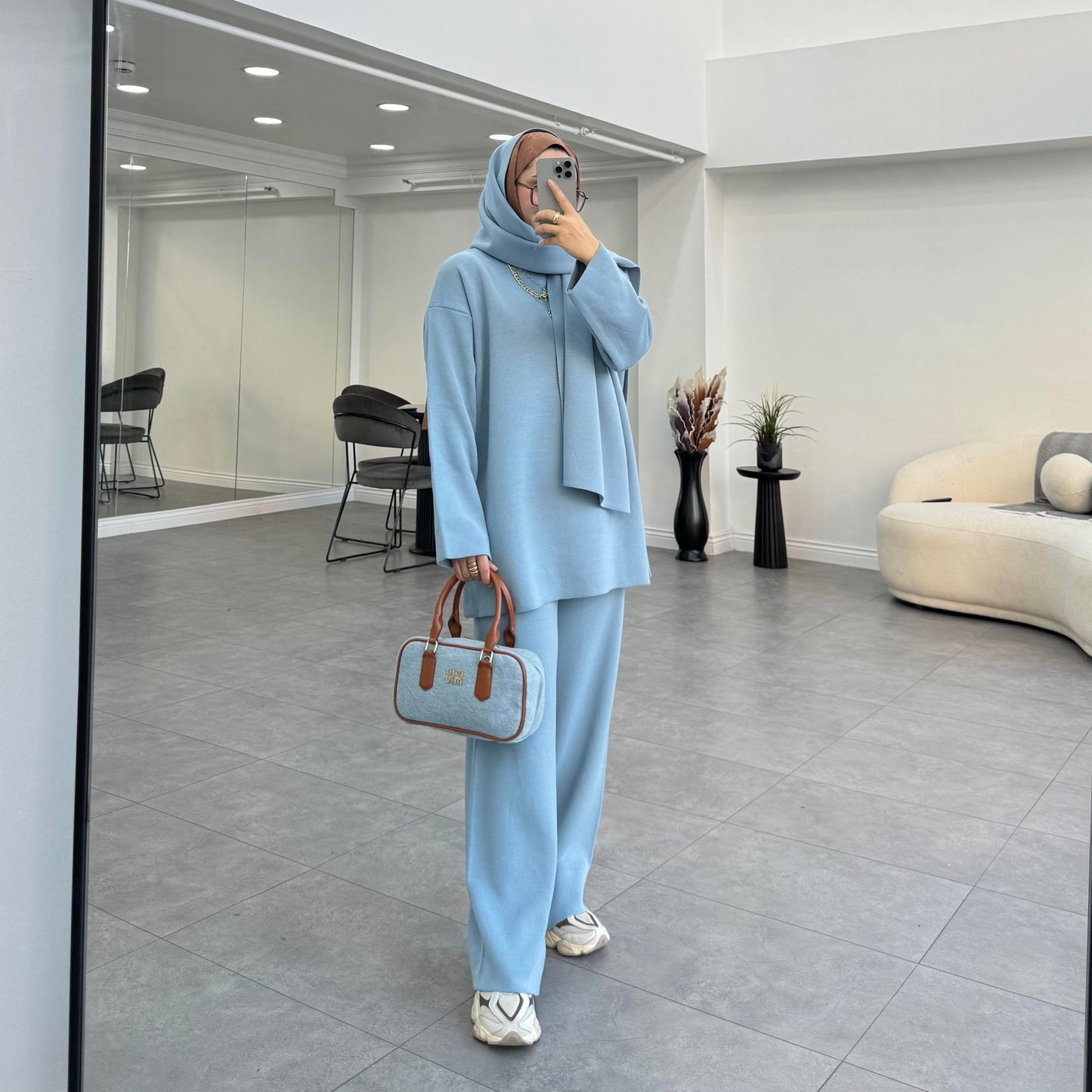 Knitwear Co-Ord with Scarf | Hijab Co-Ord UK | Joud
