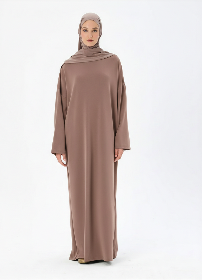 Essential Basic Dress Hijab | BURNT BROWN