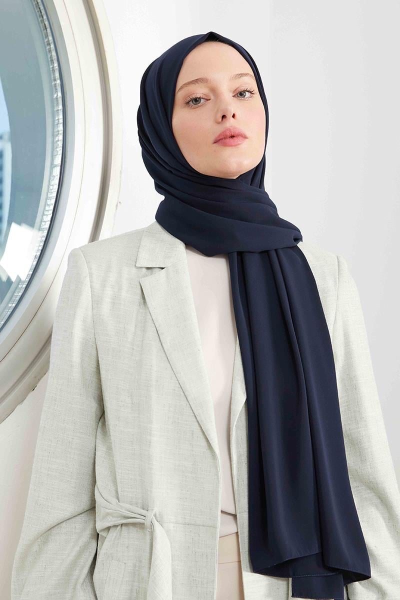 Premium Chiffon Hijab | Navy Blue