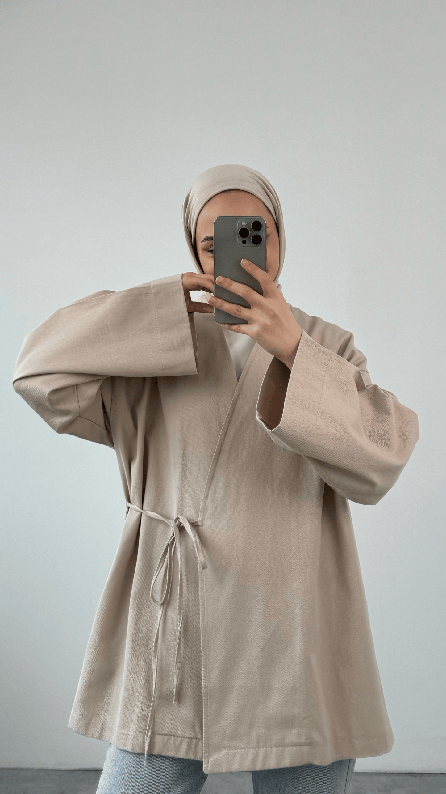 ARYA KIMONO WRAP TOP | Grey Taupe