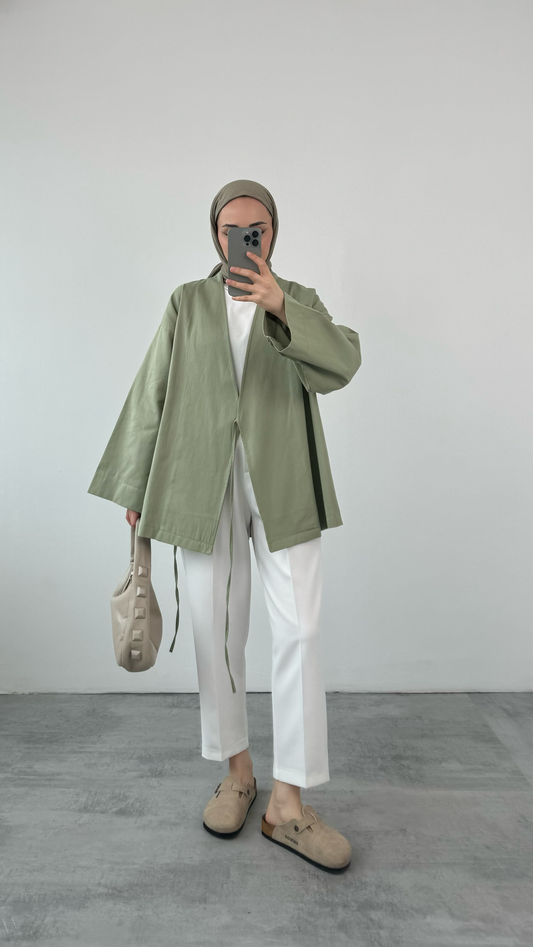 ARYA KIMONO WRAP TOP | Sage Green