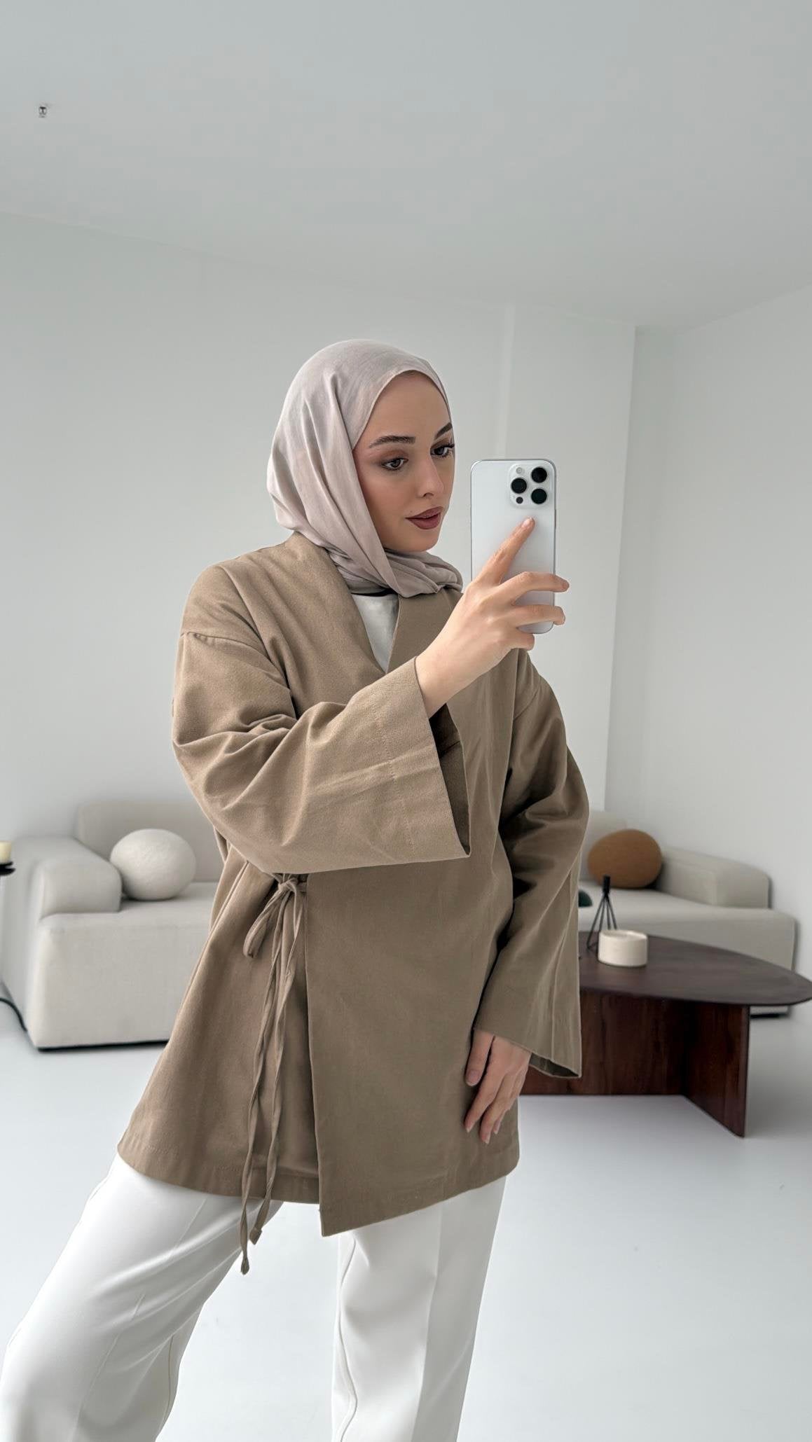 ARYA KIMONO WRAP TOP | Haze Mink
