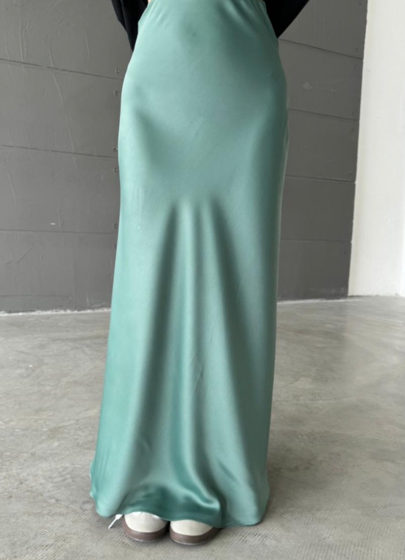 Green maxi skirt hijab best sale