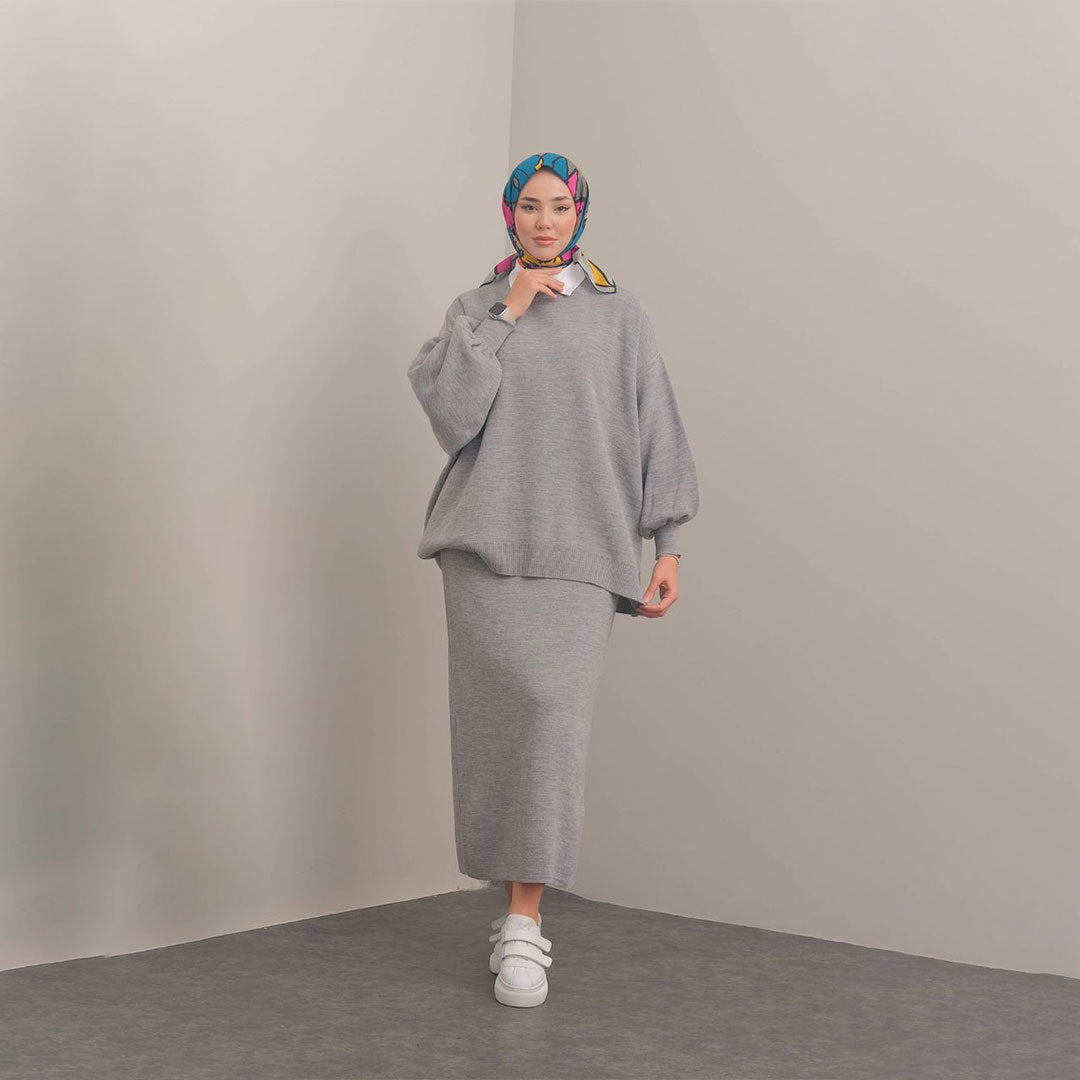 Hazal skirt co-ord set | Gray