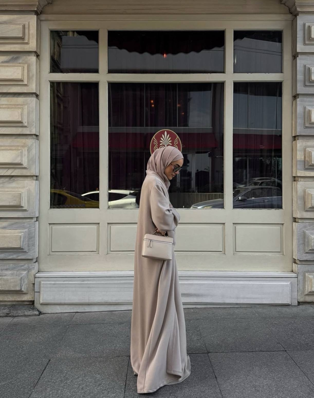 Jersey Essential Abaya Set |  Light Mocha