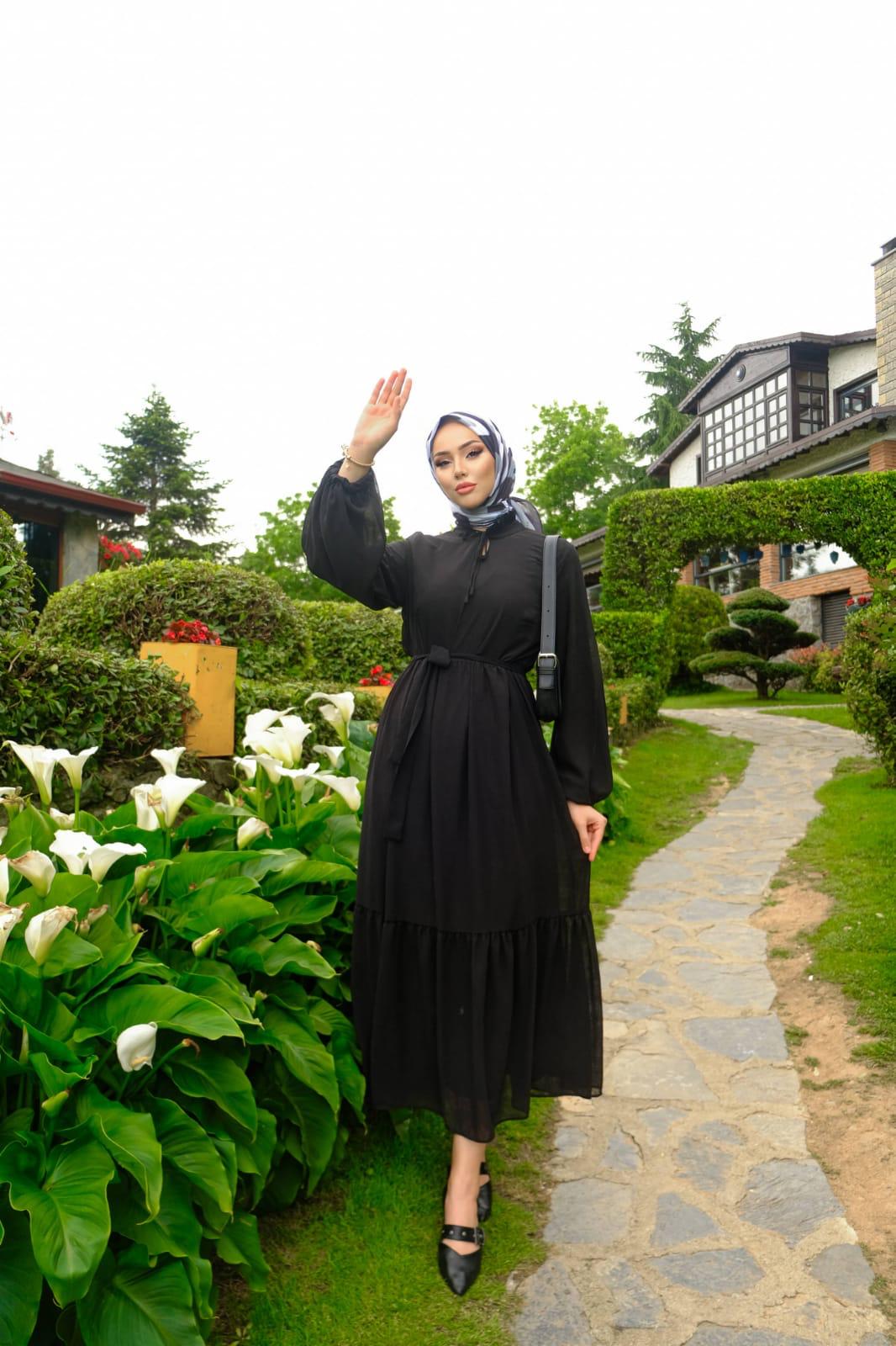 LAVA CHIFFON DRESS | CHIFFON HIJAB DRESS | RAVEN