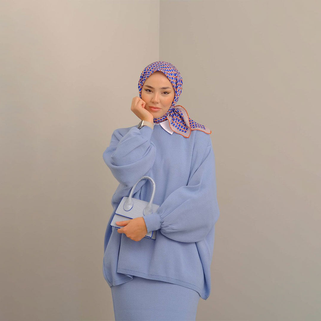 Hazal skirt co-ord set | Light Blue