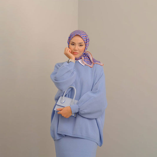 Hazal skirt co-ord set | Light Blue