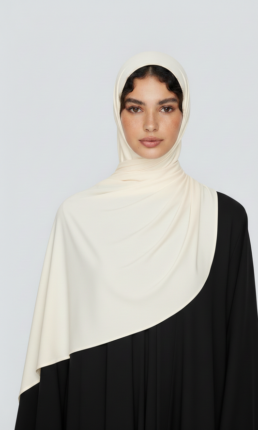 Liquid Jersey Scarf | Dutch Hijab | Off White