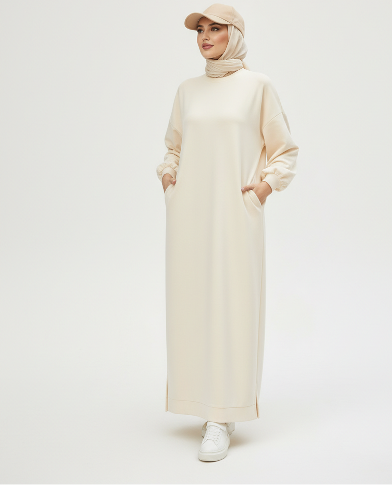 Essential Cotton Dress Hijab | Cream