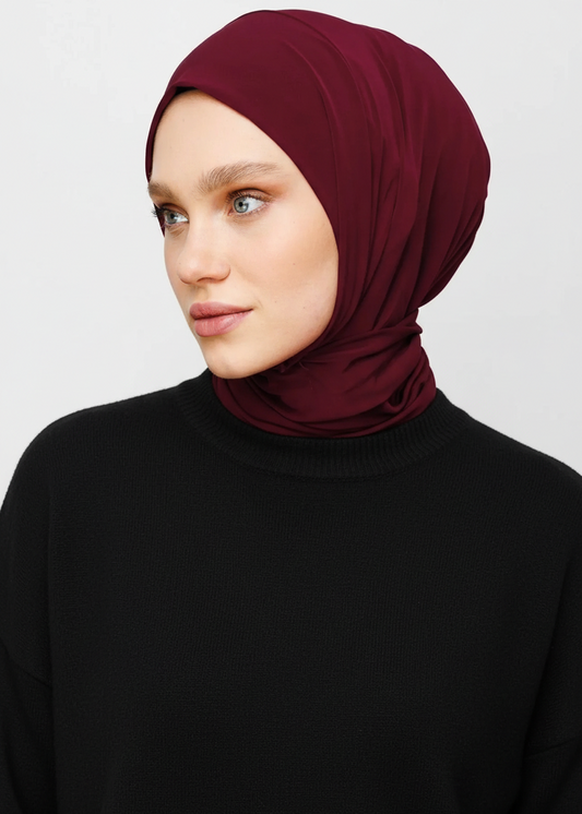 PRACTICAL JERSEY HIJAB | 5 SECONDS HIJAB | CHERRY