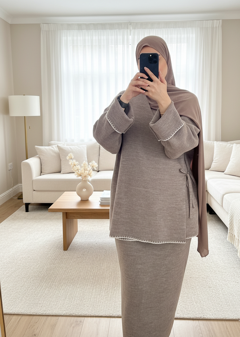 Lara Kimono skirt set | Knit skirt set kimono style | Hojicha