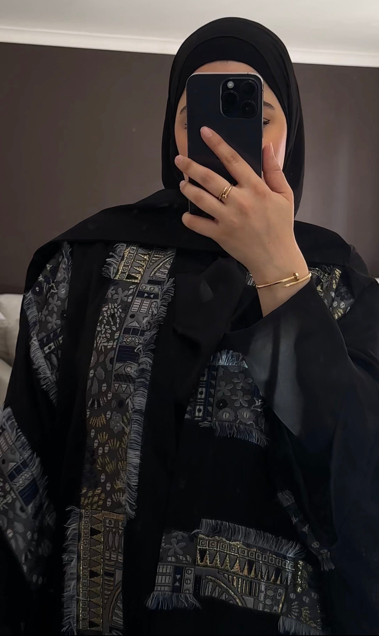 Sheikha Chiffon Abaya Caftan Set | Fancy Eid Abaya Uk| Emarati Dubai Abaya | Galaxy Blue