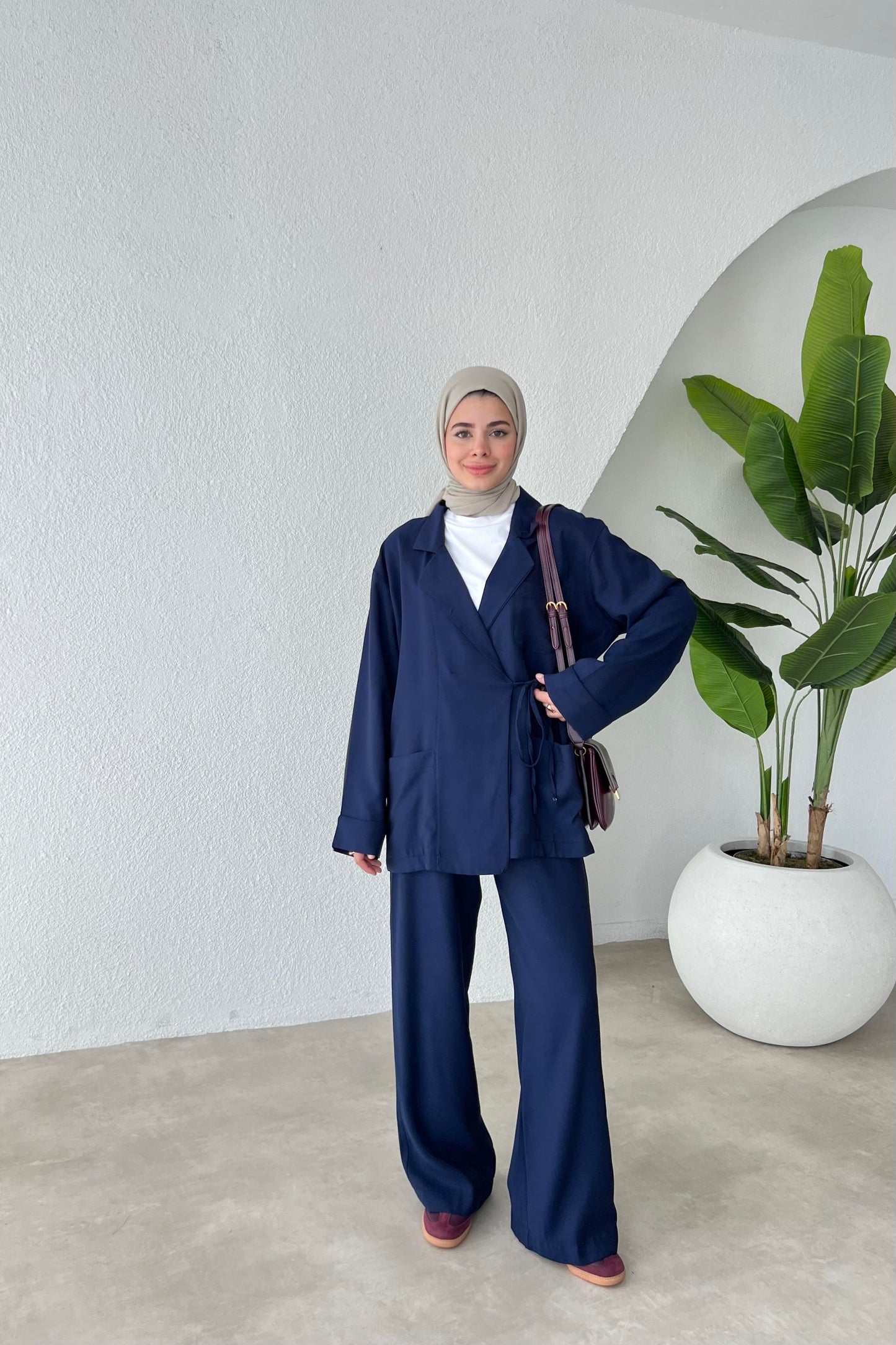 JUMANA KIMONO SET | HIJAB WORK COORD  | NAvY BLUE