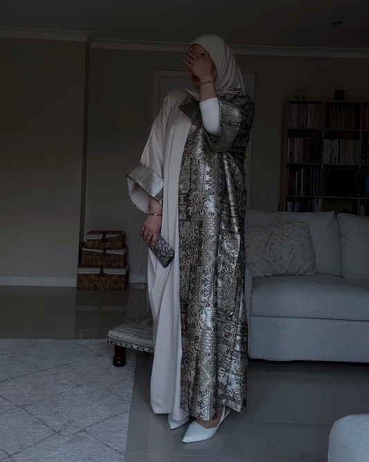 Sheikha Abaya Caftan Set | Fancy Eid Abaya Uk| Emarati Dubai Abaya | Zaytoun