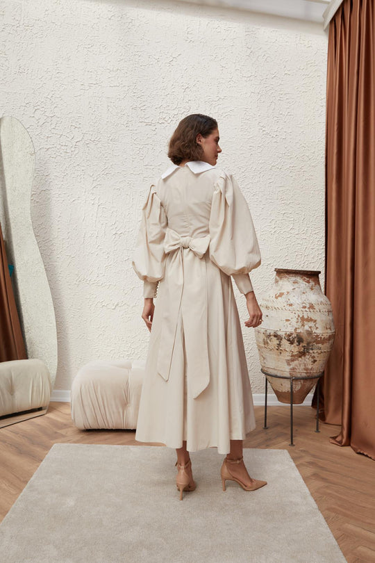 BELLE MODEST OCCASIONAL WAER DRESS | SAND STONE