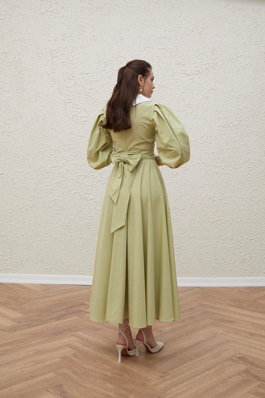 BELLE MODEST OCCASIONAL WAER DRESS | LIME GREEN