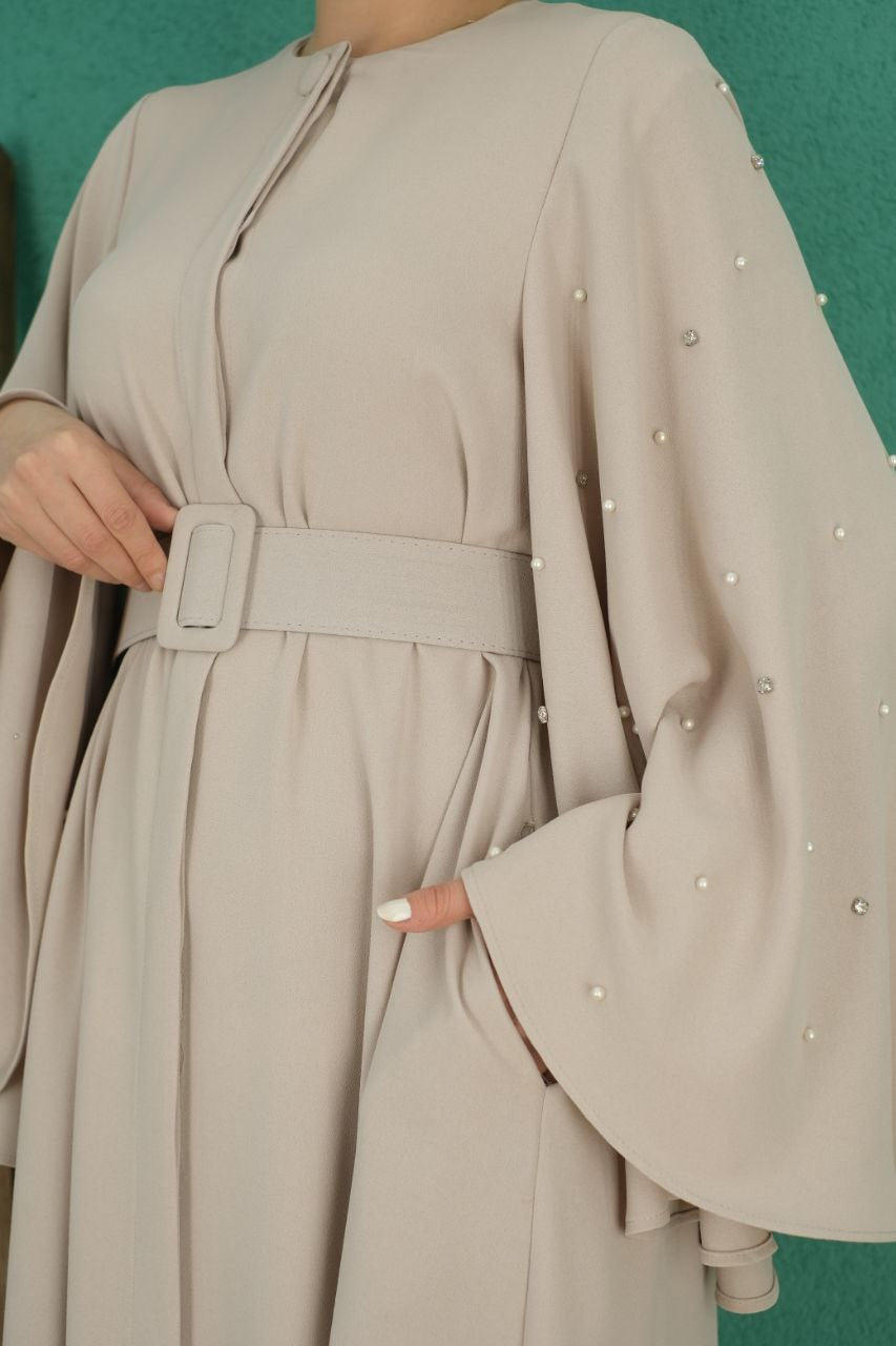 HASNA BUTTERFLY ABAYA | DEEP STONE