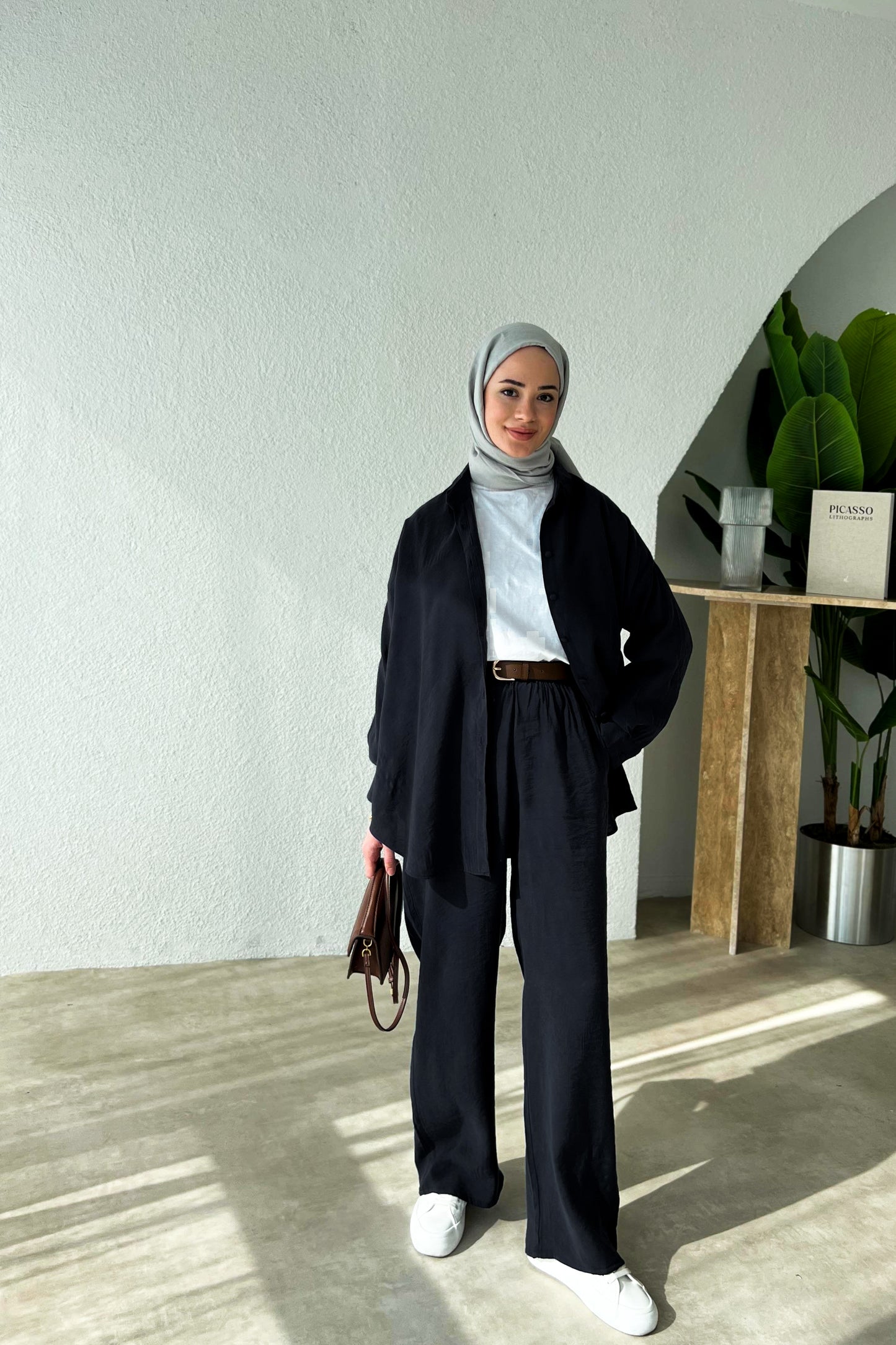 MARIAM HIJAB COORD | TROUSERS SET | BLACK STONE