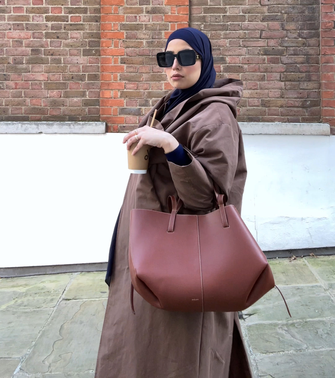 Trench Abaya  Brown