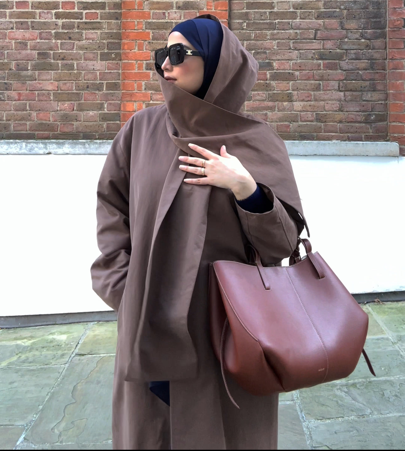 Trench Abaya  Brown