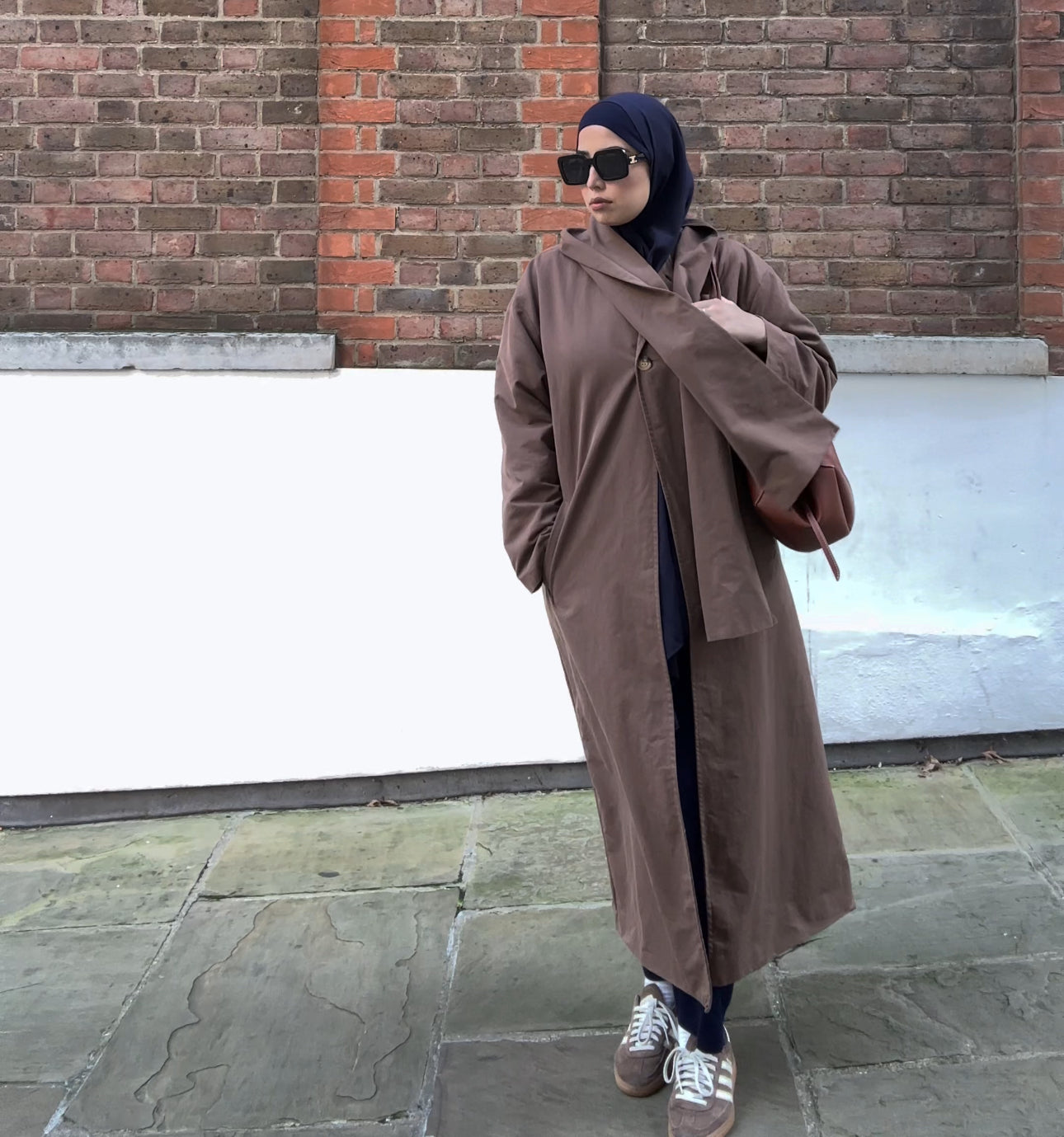 Trench Abaya  Brown