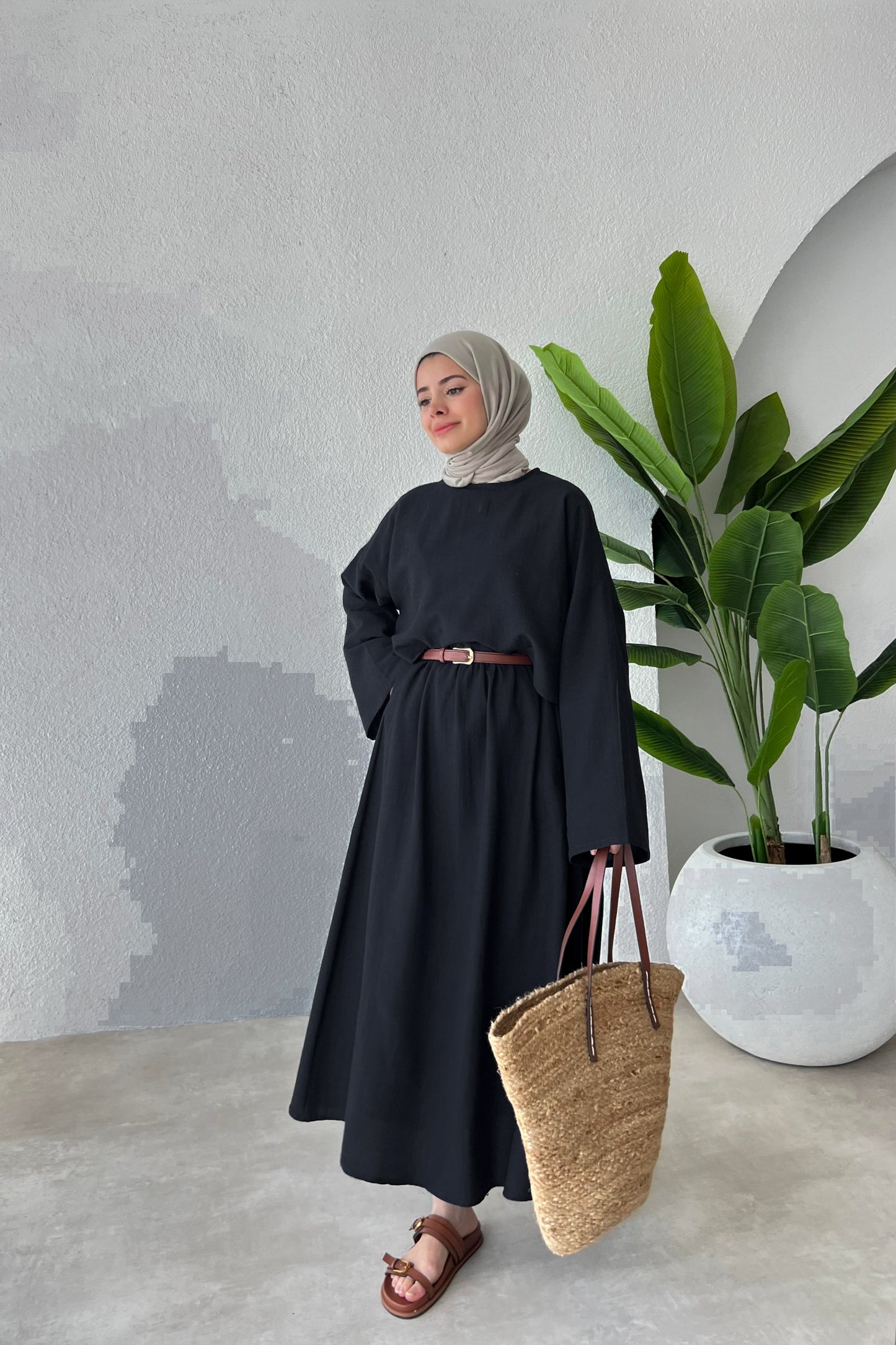 AREEJ SKIRT SET CO-ORD | HIJAB SKIRT CO-ORD UK | DESERT BLACK