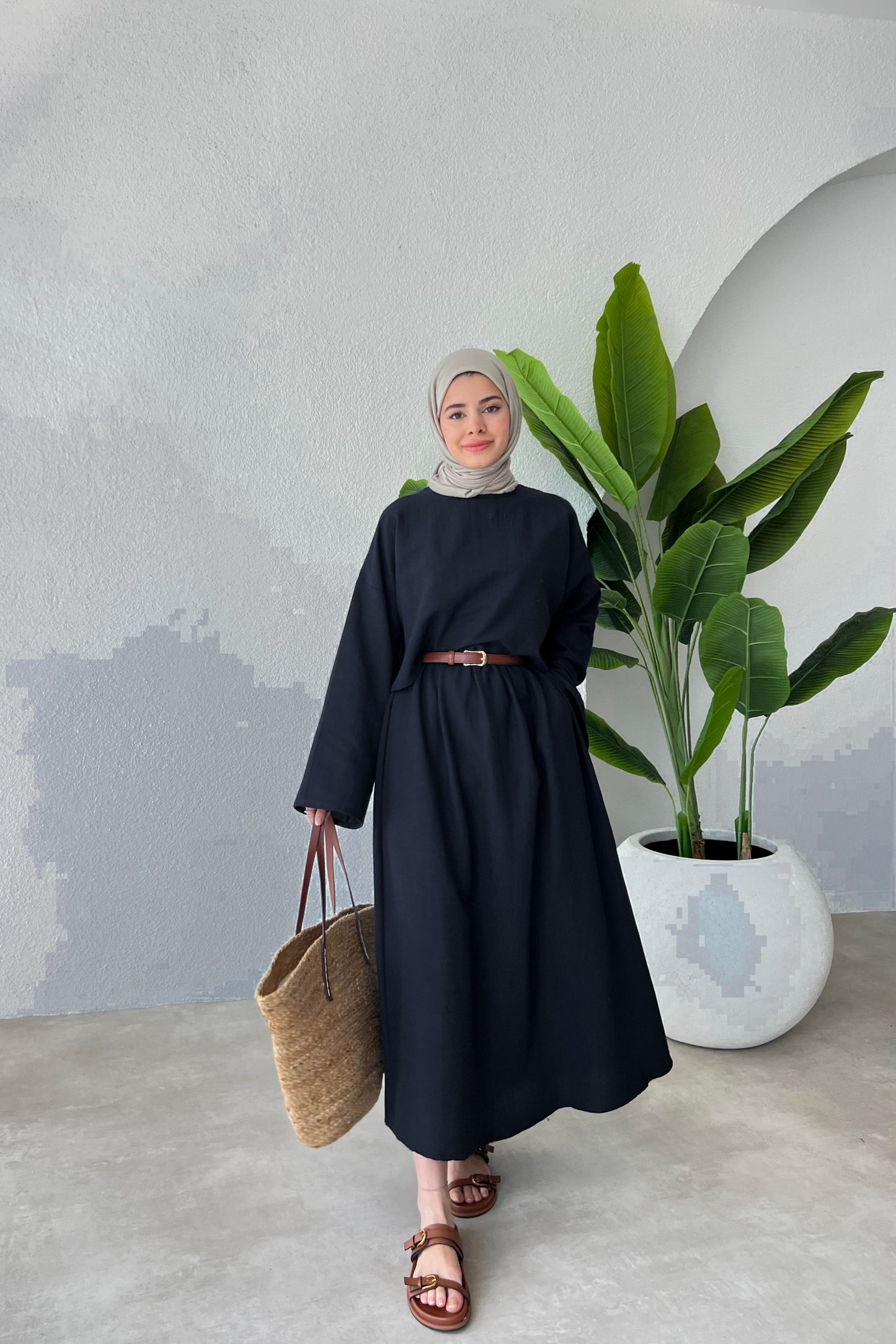 AREEJ SKIRT SET CO-ORD | HIJAB SKIRT CO-ORD UK | DESERT BLACK