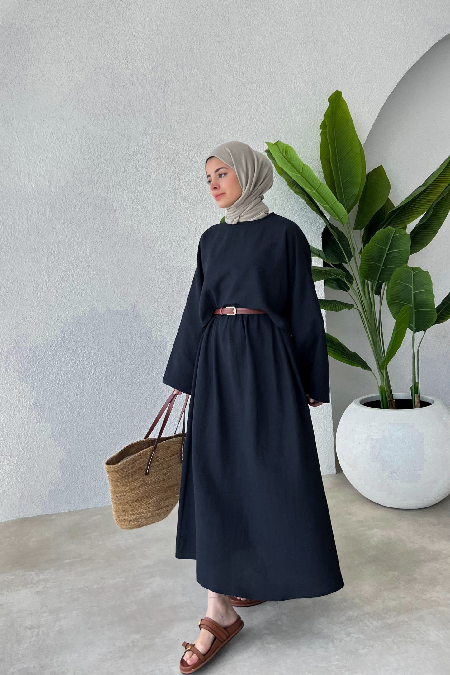 AREEJ SKIRT SET CO-ORD | HIJAB SKIRT CO-ORD UK | DESERT BLACK